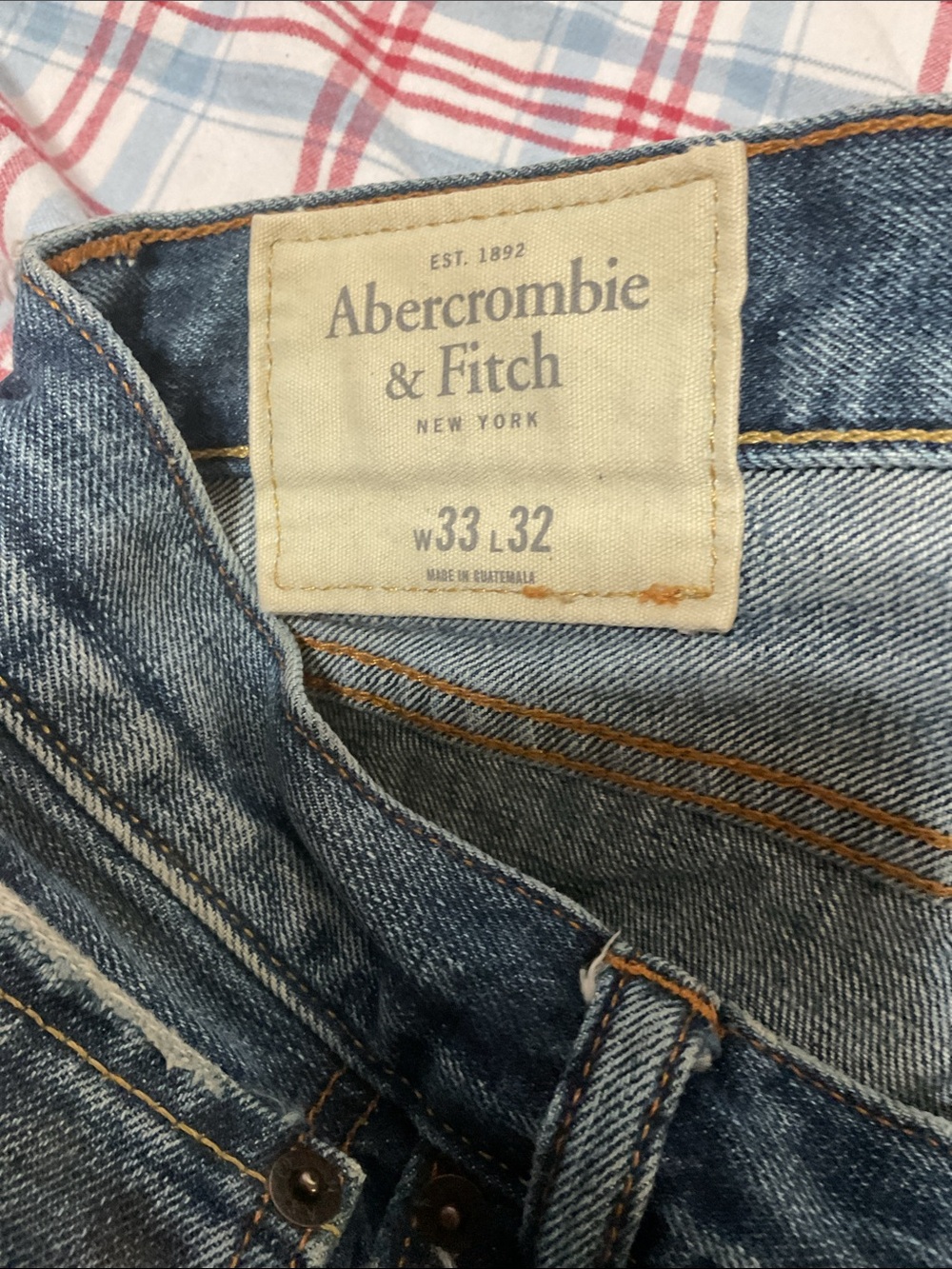 Vintage Blue Denim button fly men’s jeans by Abercrombie & fitch 33x32 - Picture 5 of 5
